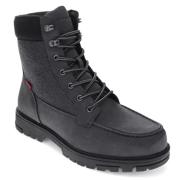 Levi's Men's Arizona Moc Neo Lace-up Boots - Charcoal Black - Picture 1 of 3